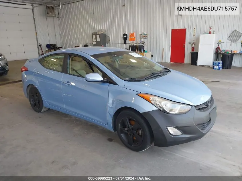 2013 Hyundai Elantra Gls VIN: KMHDH4AE6DU715757 Lot: 39985223