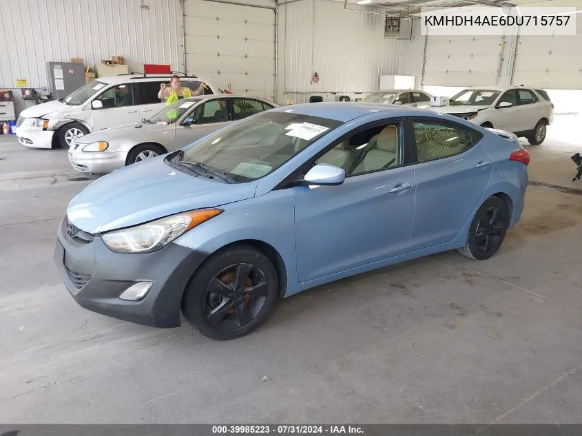 2013 Hyundai Elantra Gls VIN: KMHDH4AE6DU715757 Lot: 39985223