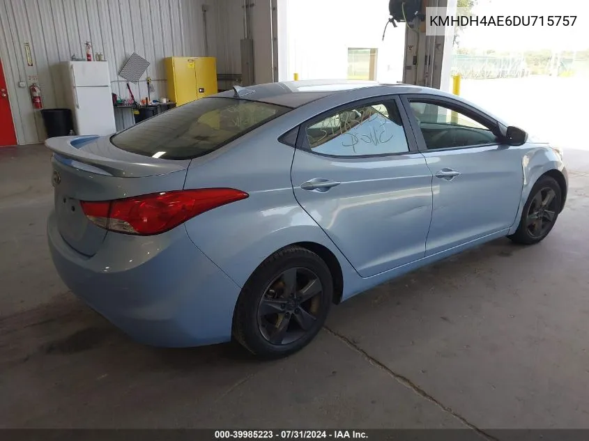 2013 Hyundai Elantra Gls VIN: KMHDH4AE6DU715757 Lot: 39985223