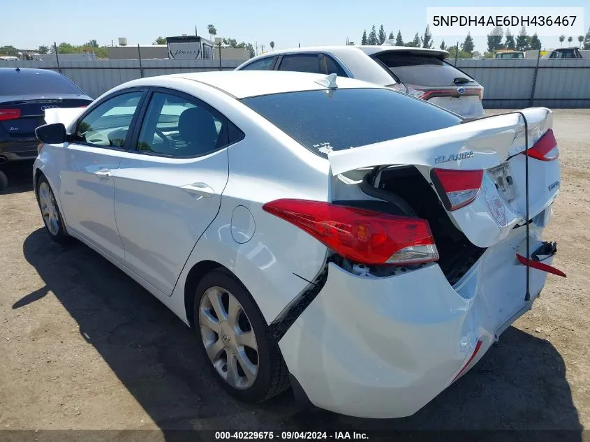 2013 Hyundai Elantra Limited VIN: 5NPDH4AE6DH436467 Lot: 40229675