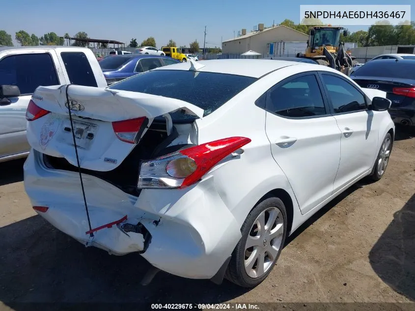 2013 Hyundai Elantra Limited VIN: 5NPDH4AE6DH436467 Lot: 40229675