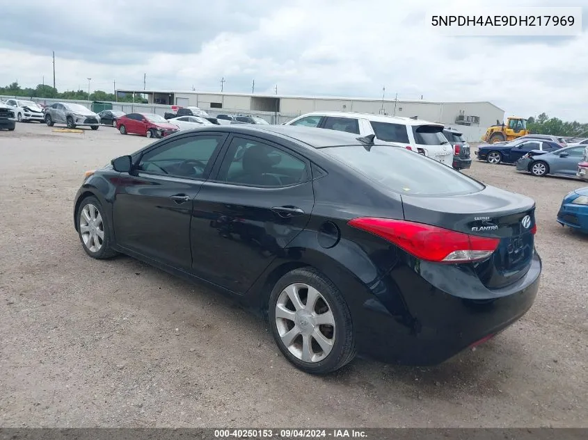 2013 Hyundai Elantra Limited VIN: 5NPDH4AE9DH217969 Lot: 40250153