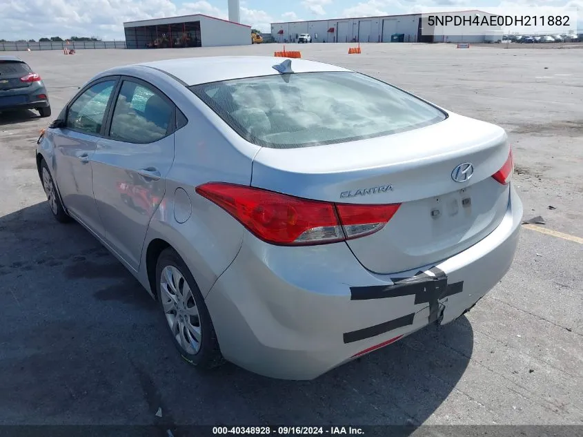 2013 Hyundai Elantra Gls/Limited VIN: 5NPDH4AE0DH211882 Lot: 40348928