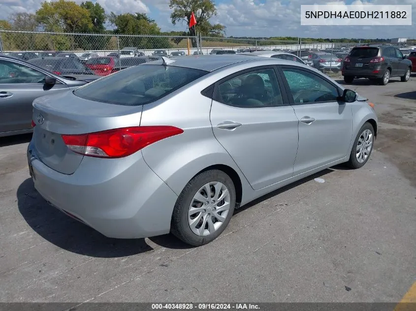 2013 Hyundai Elantra Gls/Limited VIN: 5NPDH4AE0DH211882 Lot: 40348928