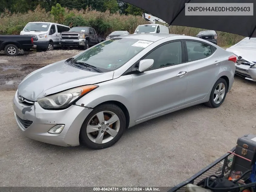 2013 Hyundai Elantra Gls VIN: 5NPDH4AE0DH309603 Lot: 40424731