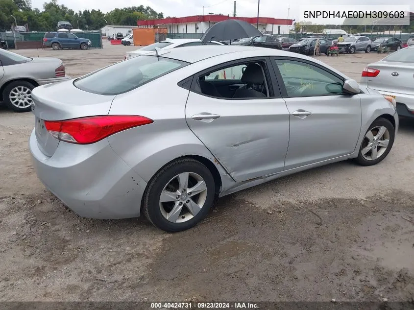 2013 Hyundai Elantra Gls VIN: 5NPDH4AE0DH309603 Lot: 40424731