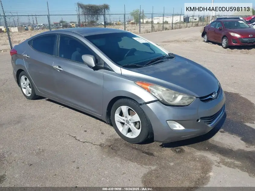 KMHDH4AE0DU598113 2013 Hyundai Elantra Gls
