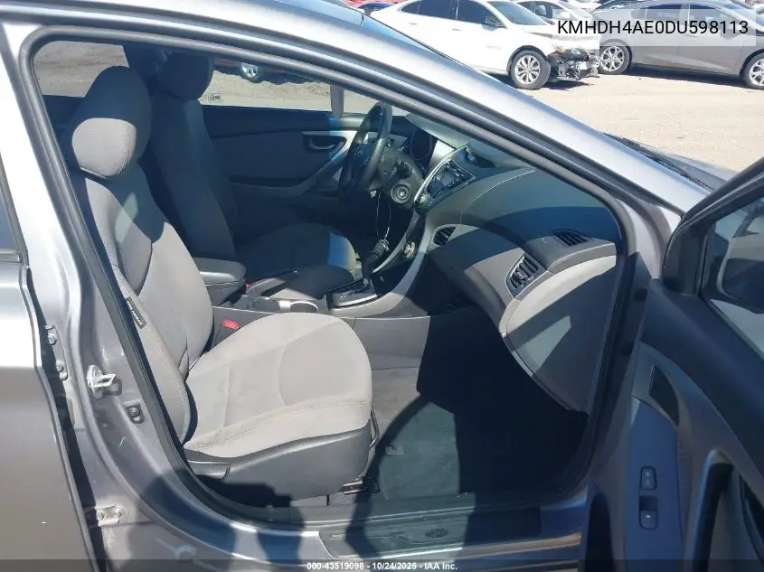 KMHDH4AE0DU598113 2013 Hyundai Elantra Gls