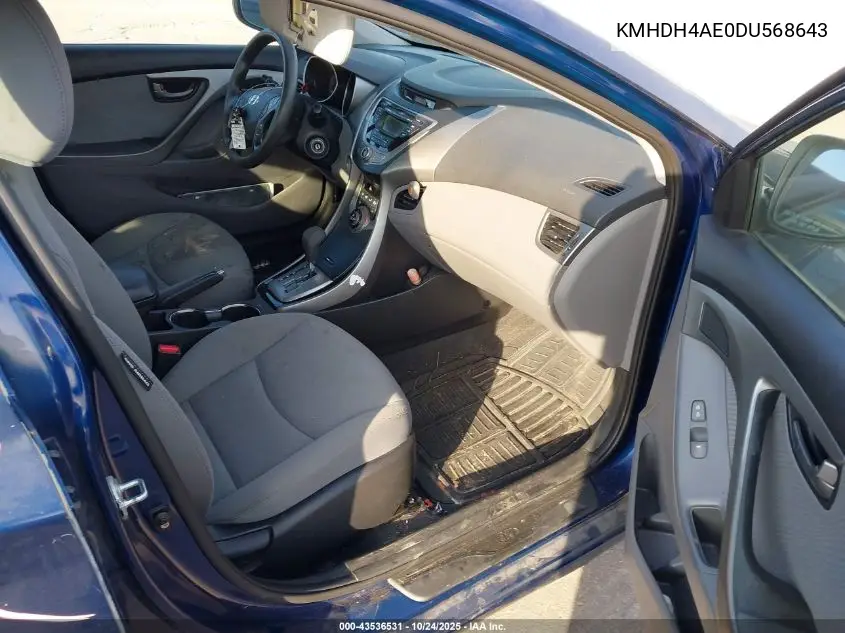 KMHDH4AE0DU568643 2013 Hyundai Elantra Gls