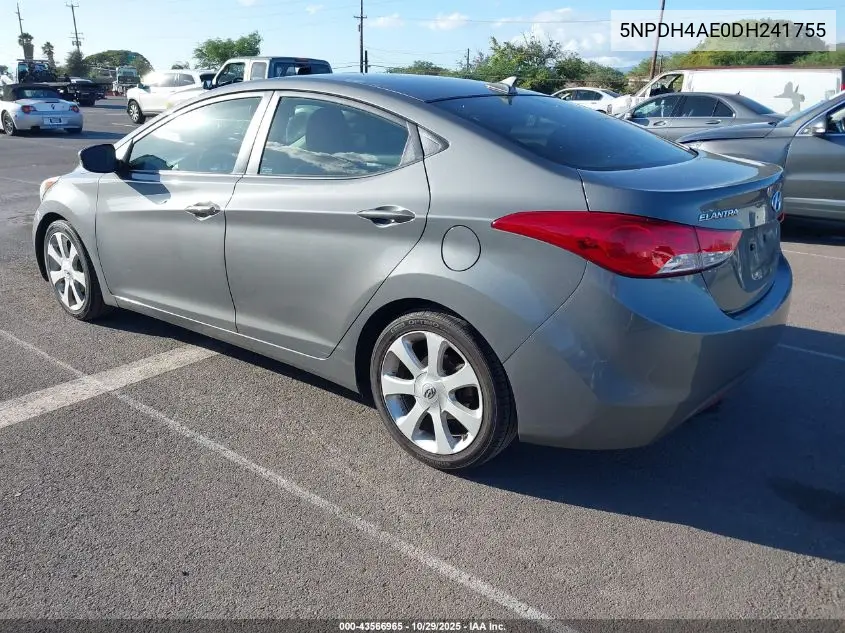 5NPDH4AE0DH241755 2013 Hyundai Elantra Limited