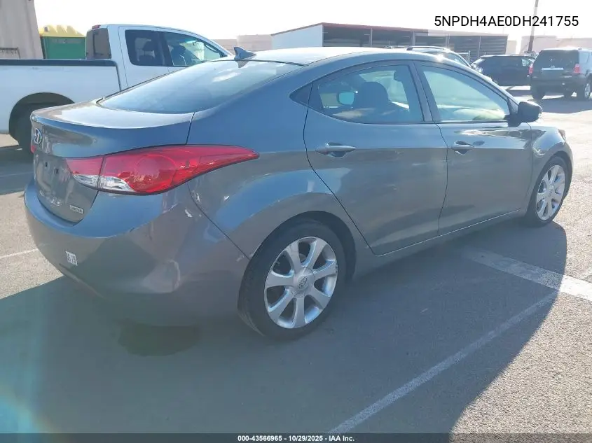 5NPDH4AE0DH241755 2013 Hyundai Elantra Limited