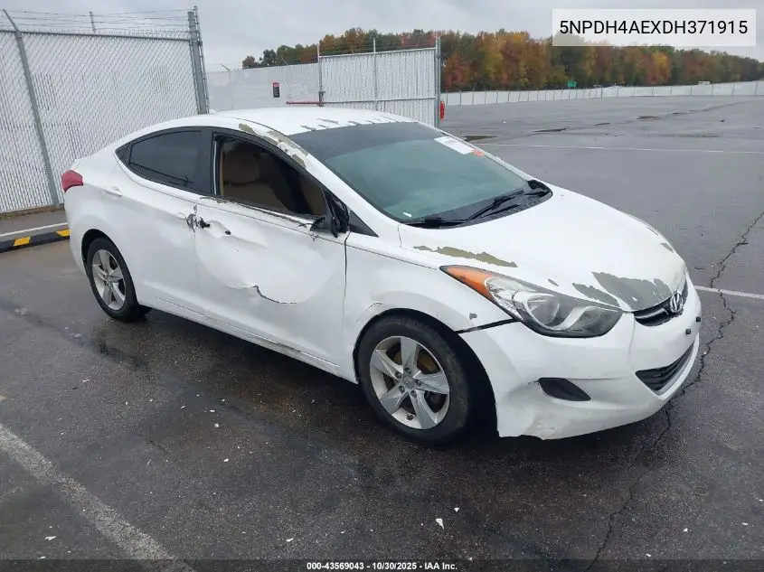 5NPDH4AEXDH371915 2013 Hyundai Elantra Gls