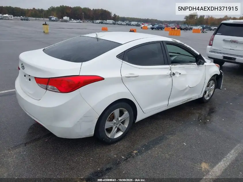 5NPDH4AEXDH371915 2013 Hyundai Elantra Gls