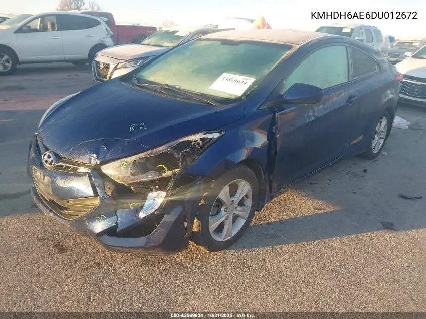 KMHDH6AE6DU012672 2013 Hyundai Elantra Gs