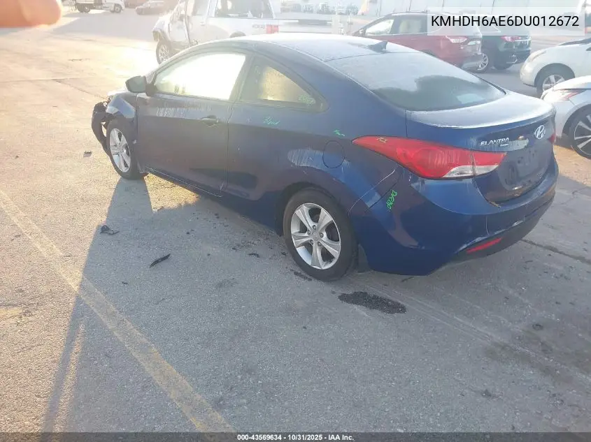 KMHDH6AE6DU012672 2013 Hyundai Elantra Gs