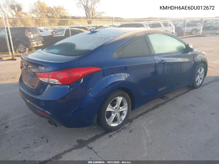 KMHDH6AE6DU012672 2013 Hyundai Elantra Gs