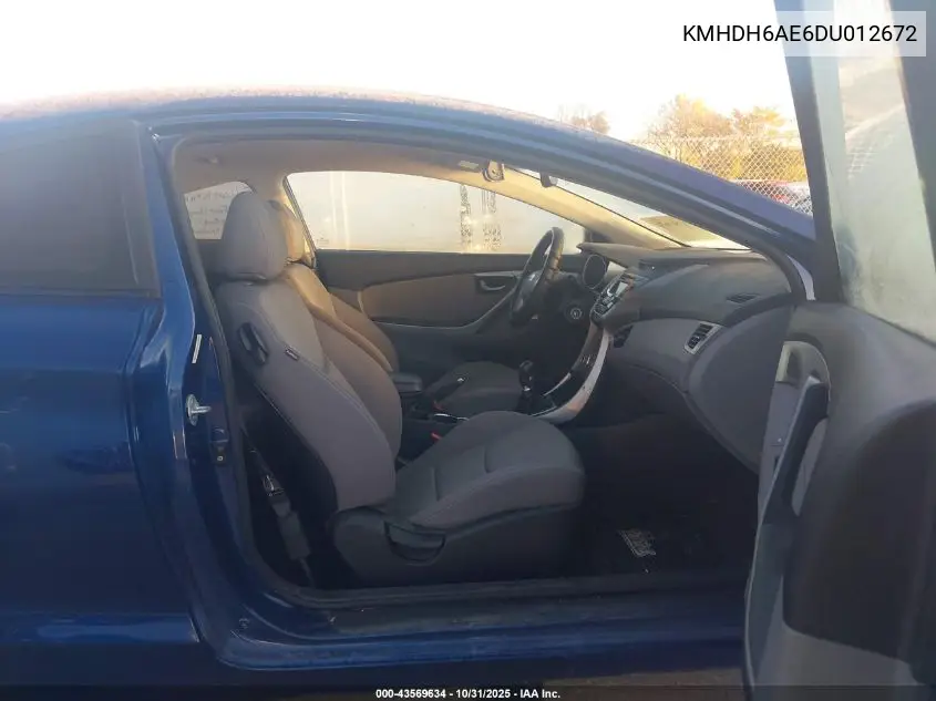 KMHDH6AE6DU012672 2013 Hyundai Elantra Gs