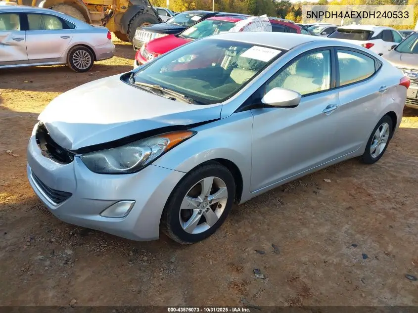 5NPDH4AEXDH240533 2013 Hyundai Elantra Gls