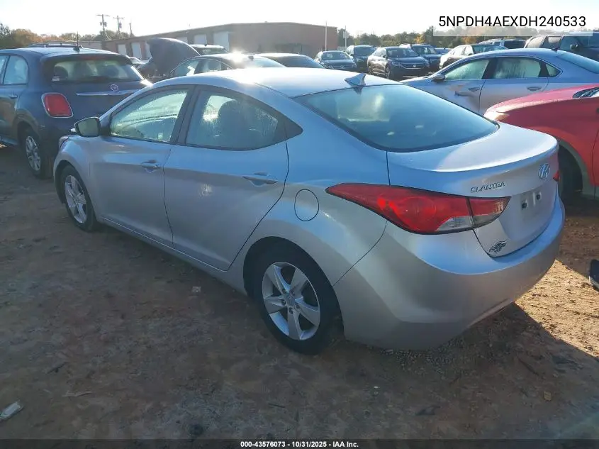 5NPDH4AEXDH240533 2013 Hyundai Elantra Gls
