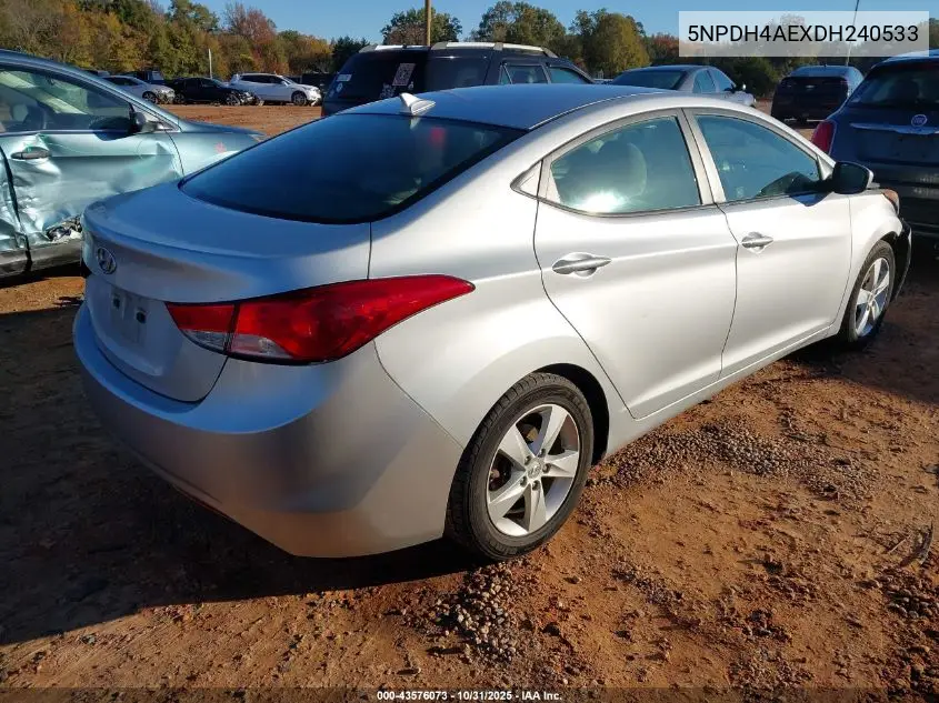 5NPDH4AEXDH240533 2013 Hyundai Elantra Gls