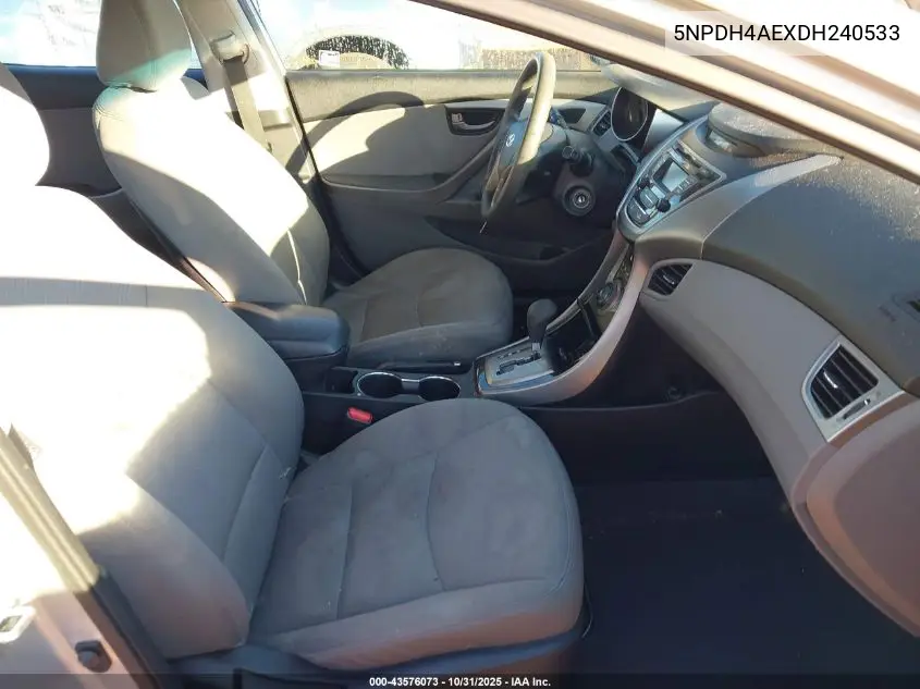 5NPDH4AEXDH240533 2013 Hyundai Elantra Gls