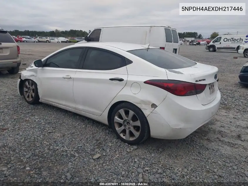 5NPDH4AEXDH217446 2013 Hyundai Elantra Limited