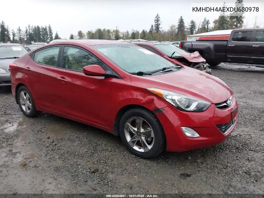 KMHDH4AEXDU680978 2013 Hyundai Elantra Gls