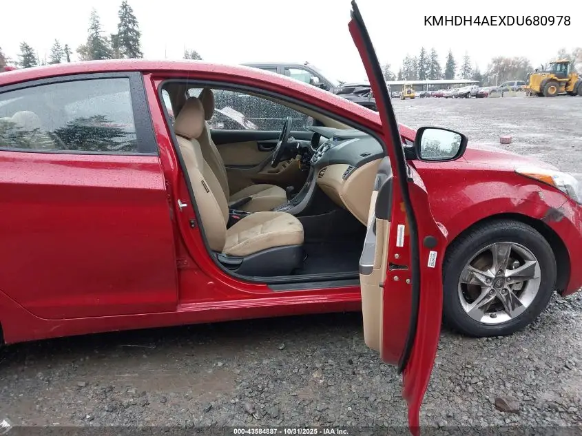 KMHDH4AEXDU680978 2013 Hyundai Elantra Gls