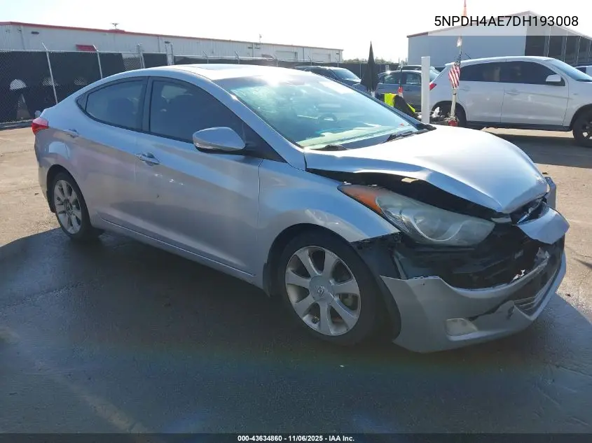 5NPDH4AE7DH193008 2013 Hyundai Elantra Limited