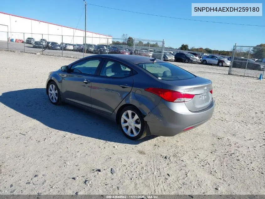 5NPDH4AEXDH259180 2013 Hyundai Elantra Limited