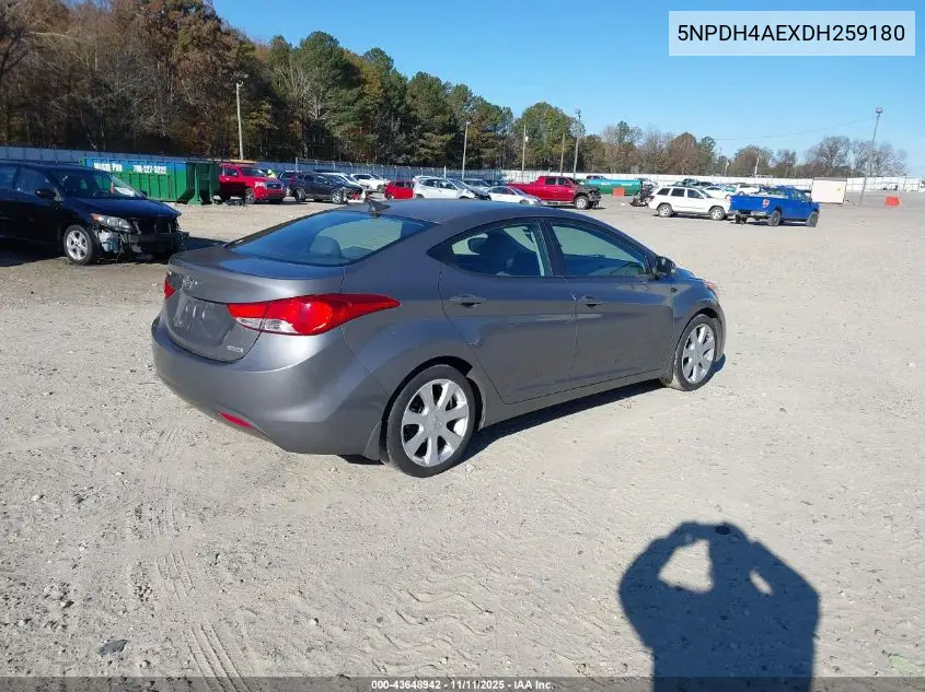5NPDH4AEXDH259180 2013 Hyundai Elantra Limited