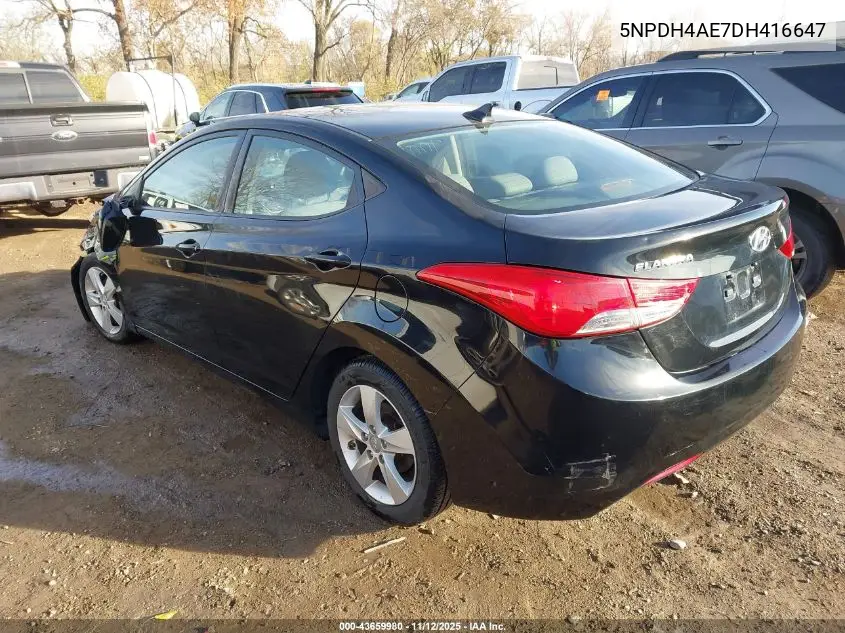 5NPDH4AE7DH416647 2013 Hyundai Elantra Gls
