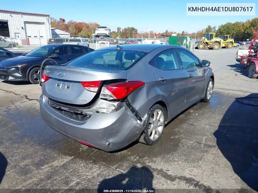 KMHDH4AE1DU807617 2013 Hyundai Elantra Limited