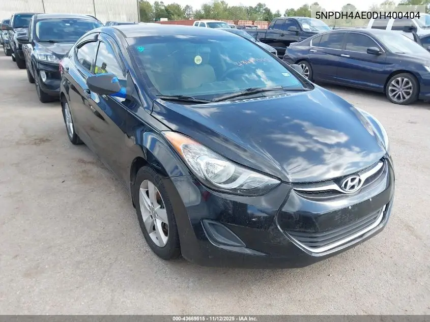 5NPDH4AE0DH400404 2013 Hyundai Elantra Gls