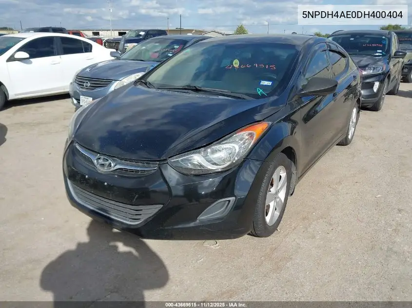 5NPDH4AE0DH400404 2013 Hyundai Elantra Gls
