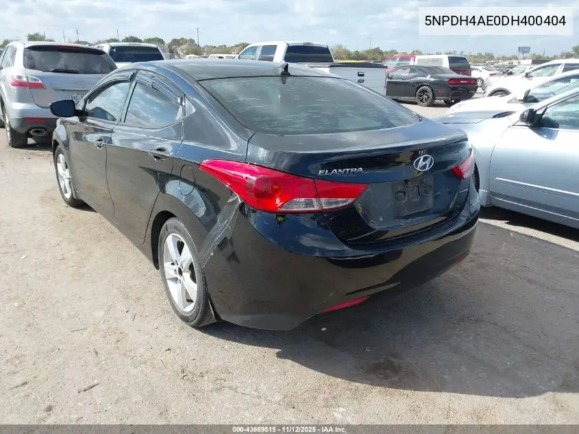 5NPDH4AE0DH400404 2013 Hyundai Elantra Gls
