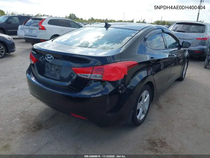 5NPDH4AE0DH400404 2013 Hyundai Elantra Gls