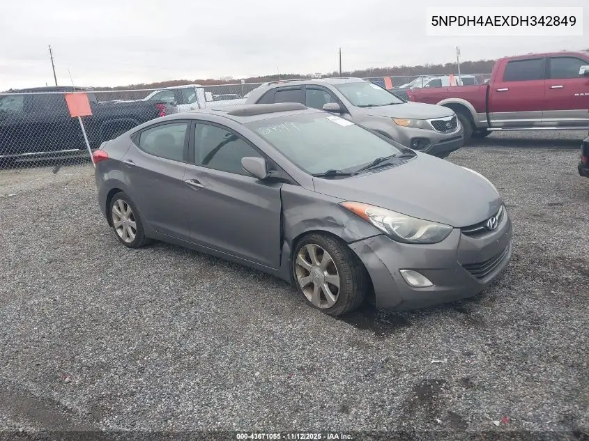 5NPDH4AEXDH342849 2013 Hyundai Elantra Limited