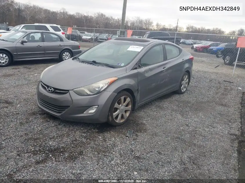 5NPDH4AEXDH342849 2013 Hyundai Elantra Limited