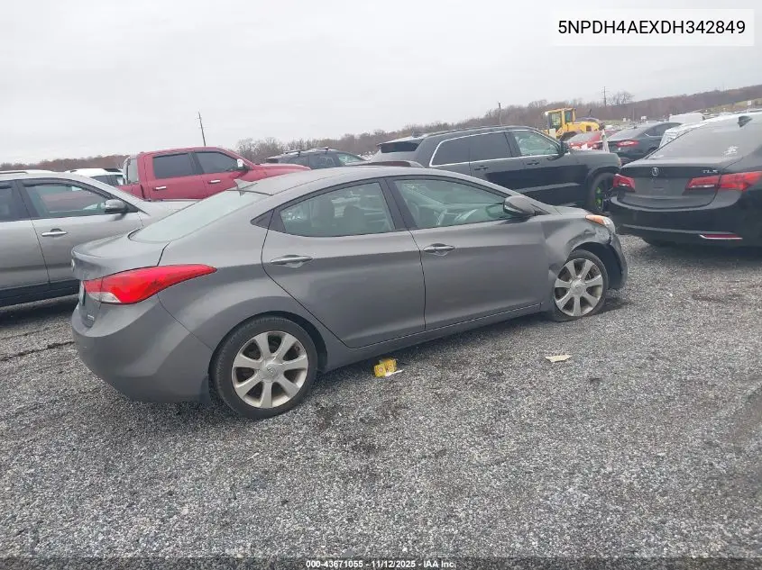 5NPDH4AEXDH342849 2013 Hyundai Elantra Limited