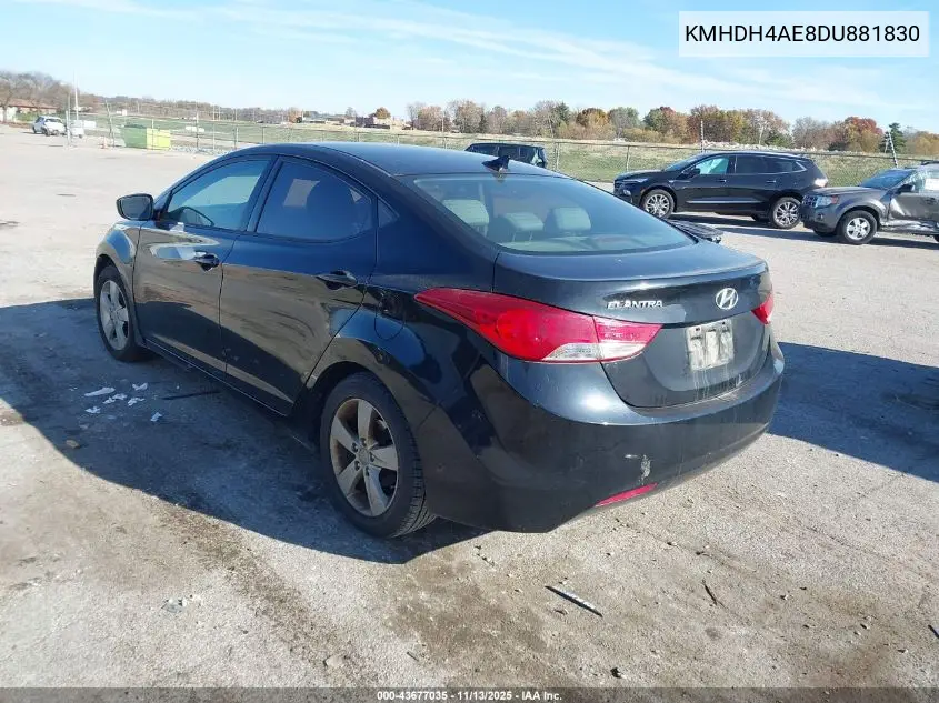 KMHDH4AE8DU881830 2013 Hyundai Elantra Gls