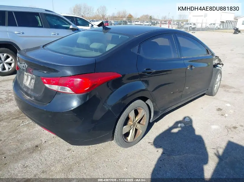 KMHDH4AE8DU881830 2013 Hyundai Elantra Gls