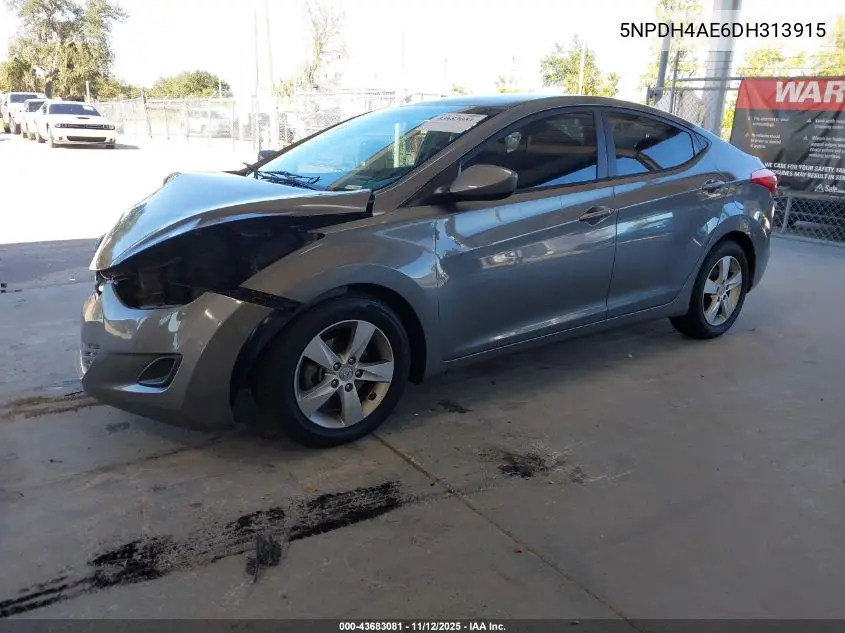 5NPDH4AE6DH313915 2013 Hyundai Elantra Gls