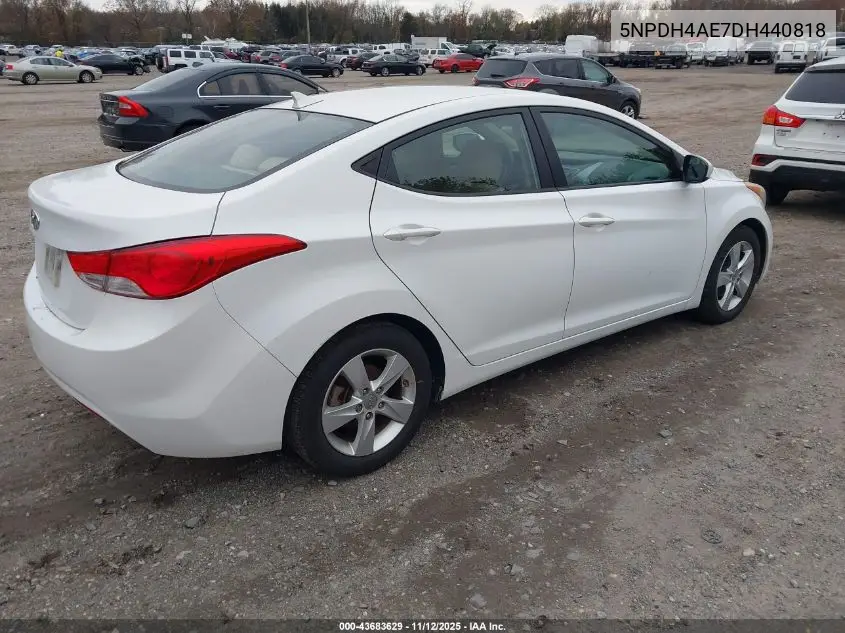 5NPDH4AE7DH440818 2013 Hyundai Elantra Gls