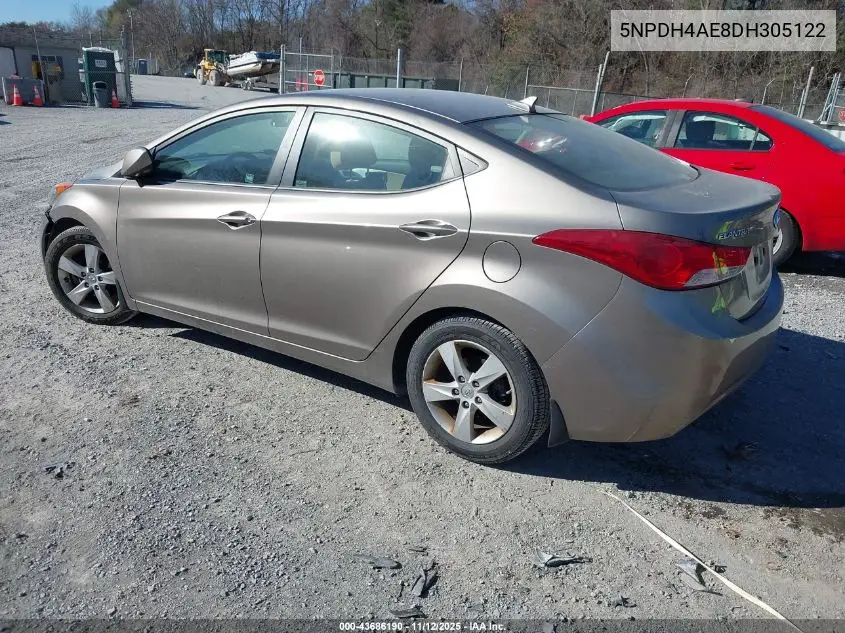 5NPDH4AE8DH305122 2013 Hyundai Elantra Gls