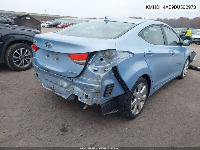 KMHDH4AE9DU502978 2013 Hyundai Elantra Limited