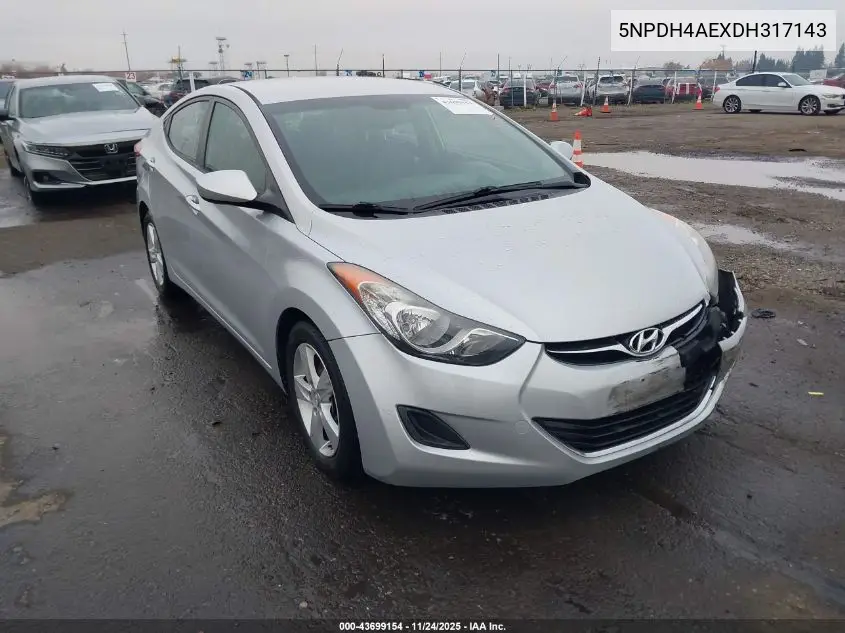 5NPDH4AEXDH317143 2013 Hyundai Elantra Gls