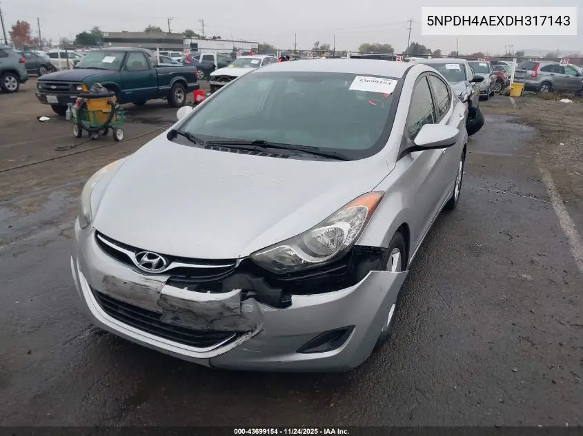 5NPDH4AEXDH317143 2013 Hyundai Elantra Gls