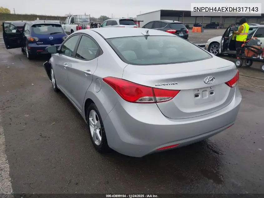 5NPDH4AEXDH317143 2013 Hyundai Elantra Gls