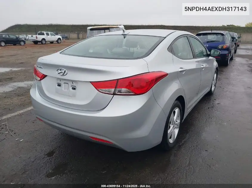 5NPDH4AEXDH317143 2013 Hyundai Elantra Gls